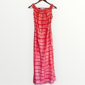 MICHAEL Michael Kors Women's Shibori Stripes Maxi Dress in Sangria Size S NWT